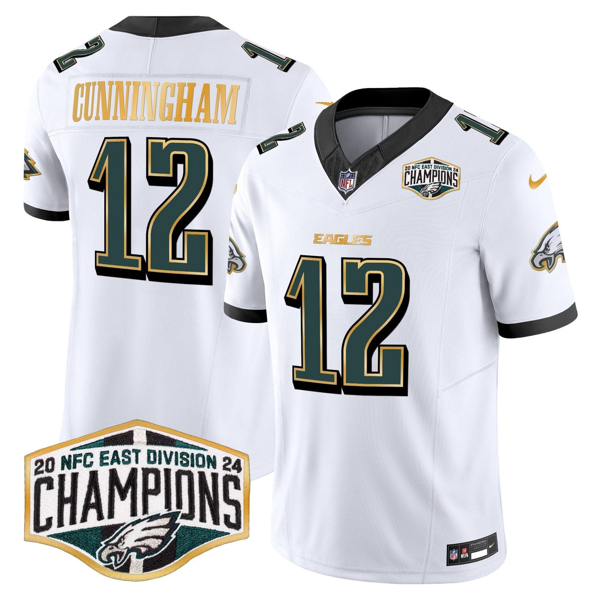 PHI 2024 NFC East Division Champions Gold Trim Vapor Limited Jersey