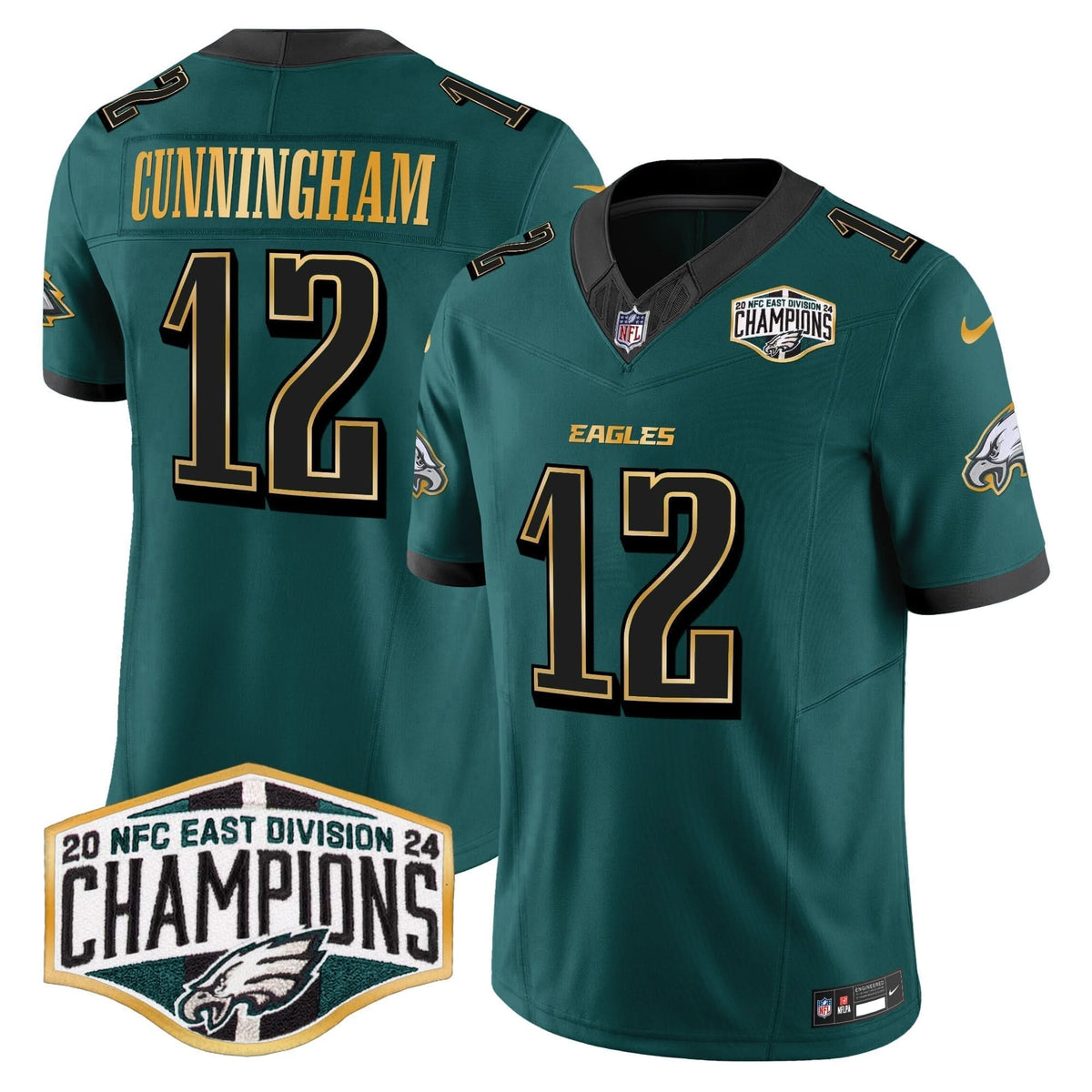 PHI 2024 NFC East Division Champions Gold Trim Vapor Limited Jersey