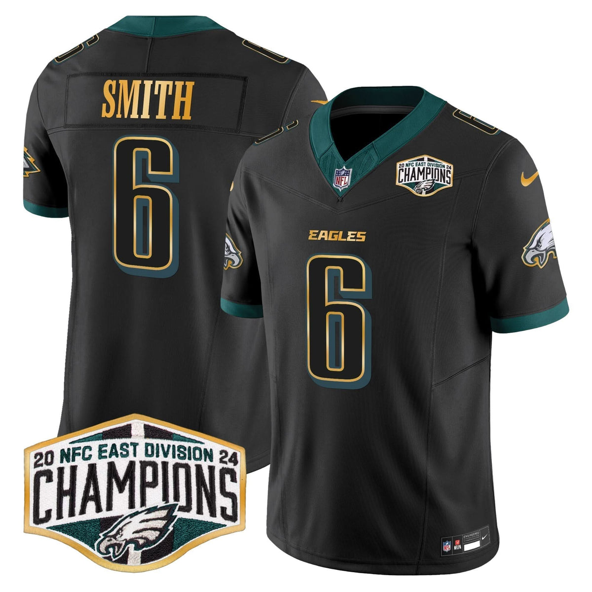 PHI 2024 NFC East Division Champions Gold Trim Vapor Limited Jersey