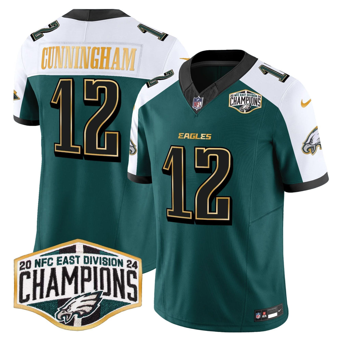 PHI 2024 NFC East Division Champions Gold Trim Vapor Limited Jersey