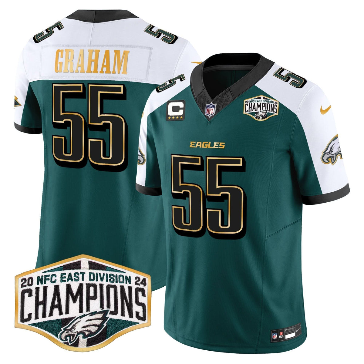 PHI 2024 NFC East Division Champions Gold Trim Vapor Limited Jersey