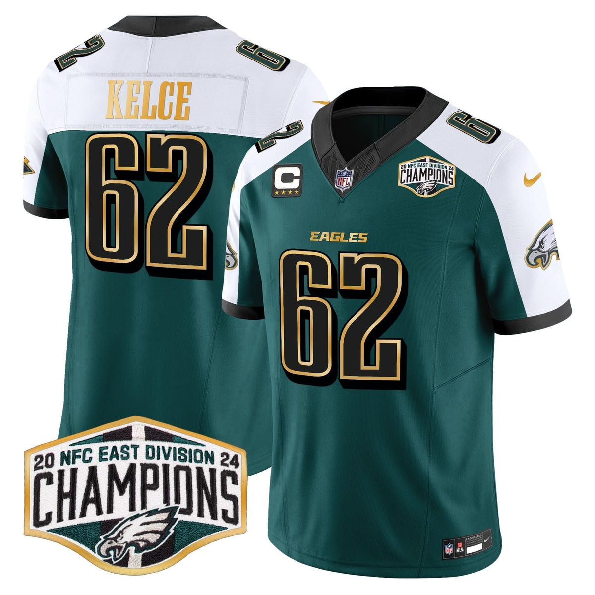 PHI 2024 NFC East Division Champions Gold Trim Vapor Limited Jersey