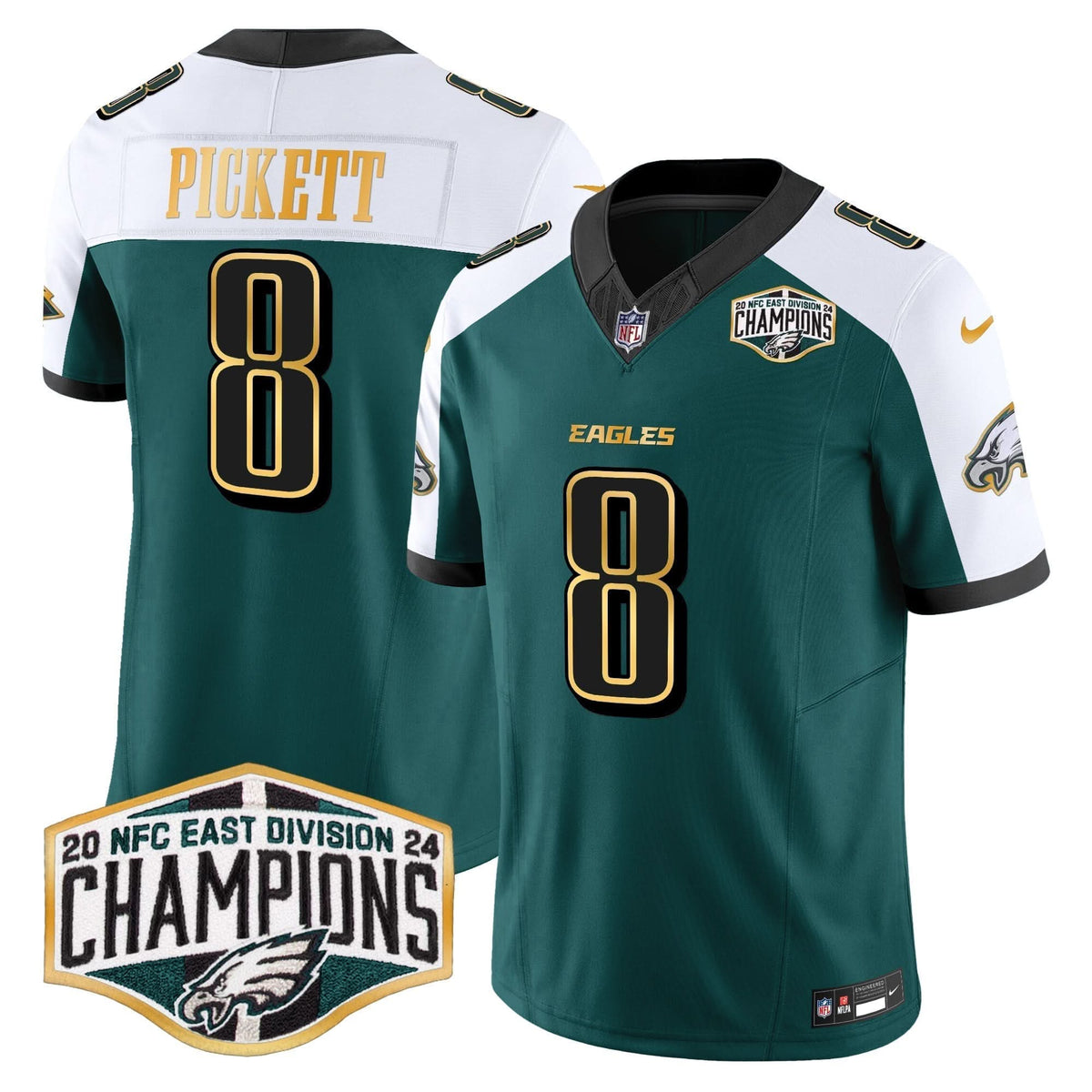 PHI 2024 NFC East Division Champions Gold Trim Vapor Limited Jersey