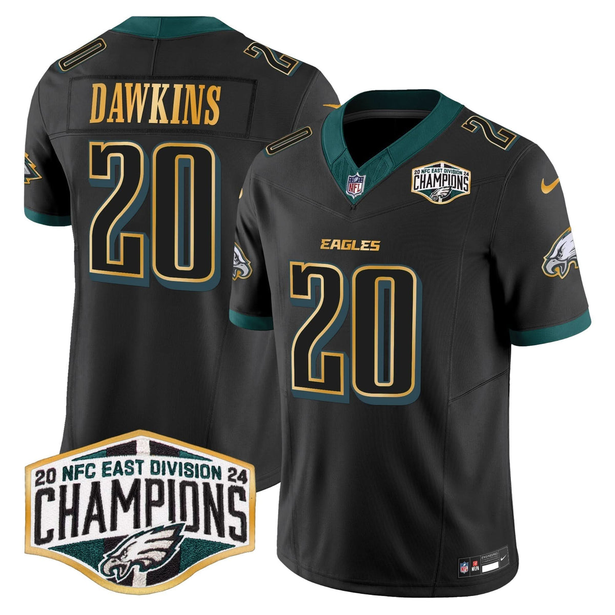 PHI 2024 NFC East Division Champions Gold Trim Vapor Limited Jersey