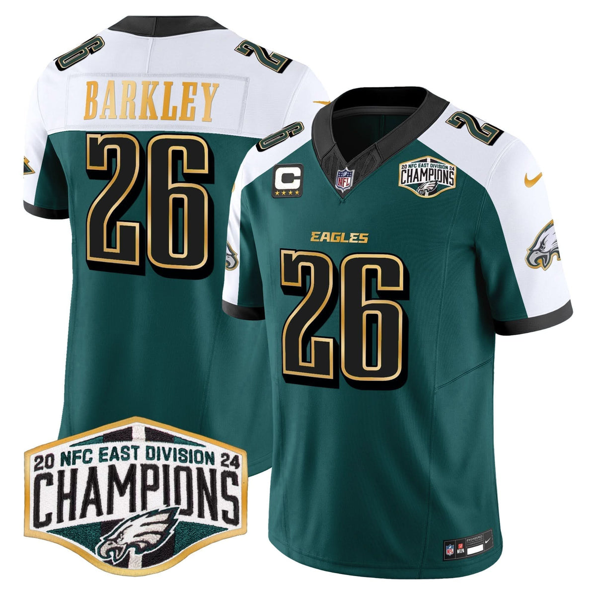 PHI 2024 NFC East Division Champions Gold Trim Vapor Limited Jersey