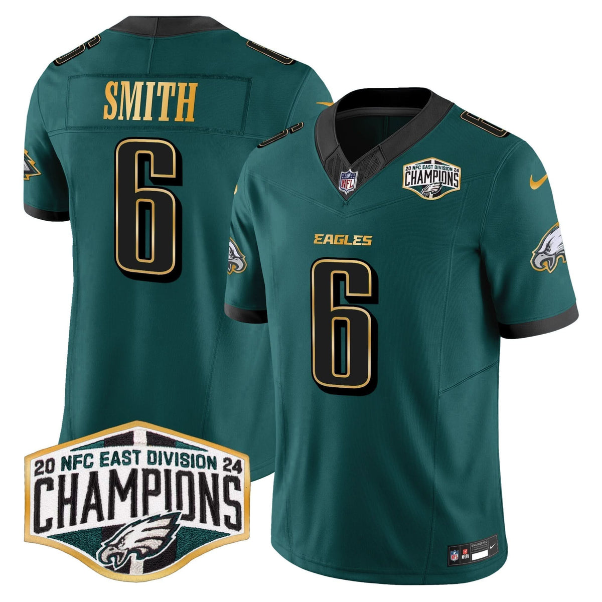 PHI 2024 NFC East Division Champions Gold Trim Vapor Limited Jersey