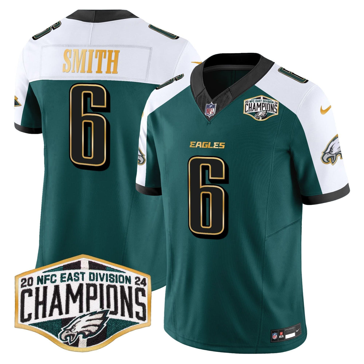 PHI 2024 NFC East Division Champions Gold Trim Vapor Limited Jersey