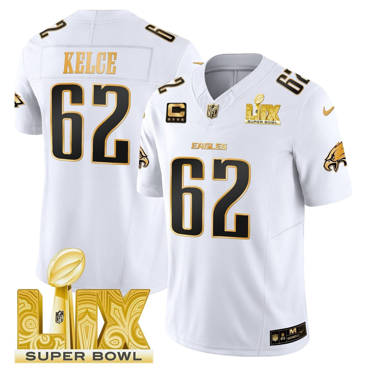 PE Super Bowl LIX Patch Gold Vapor Limited Jersey