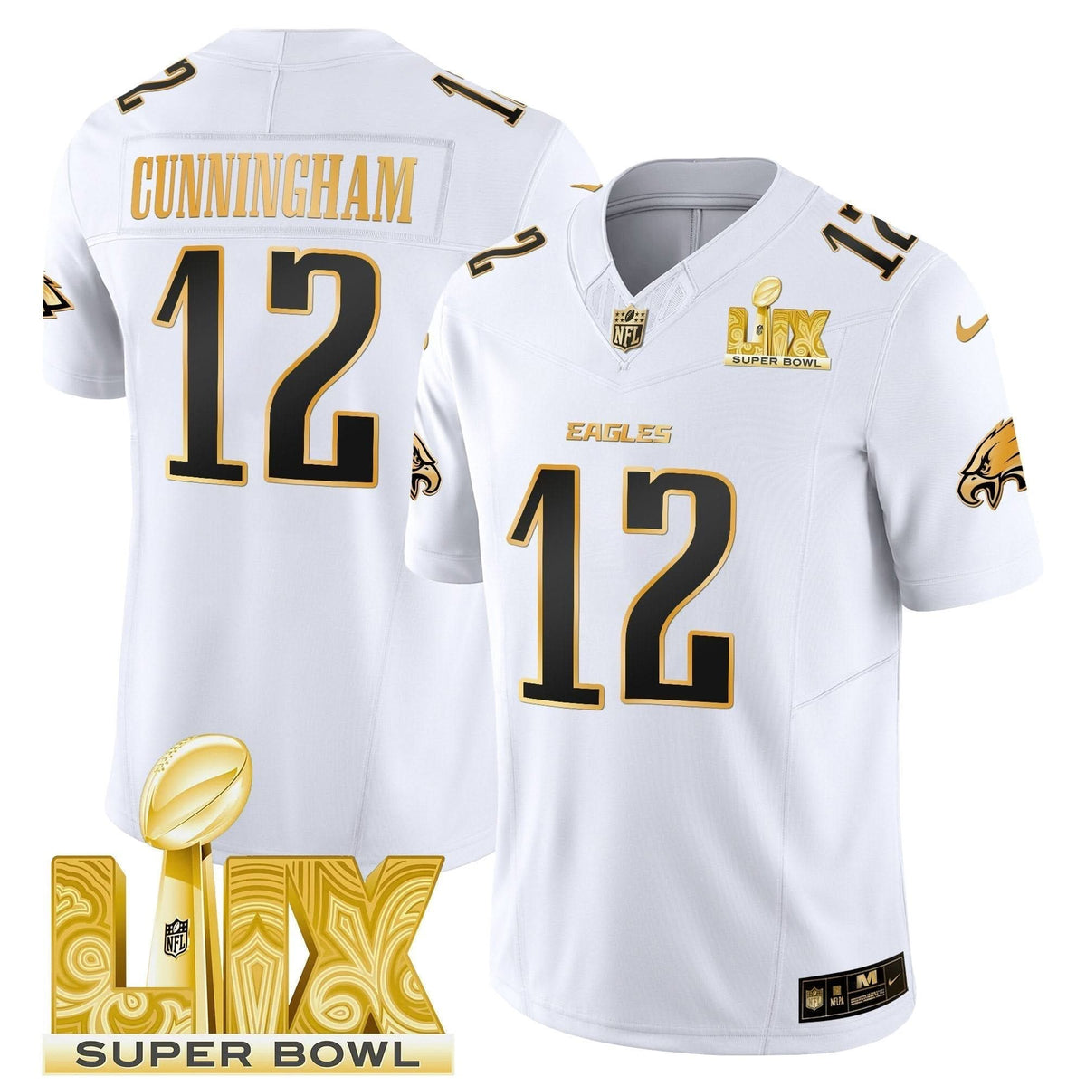 PE Super Bowl LIX Patch Gold Vapor Limited Jersey