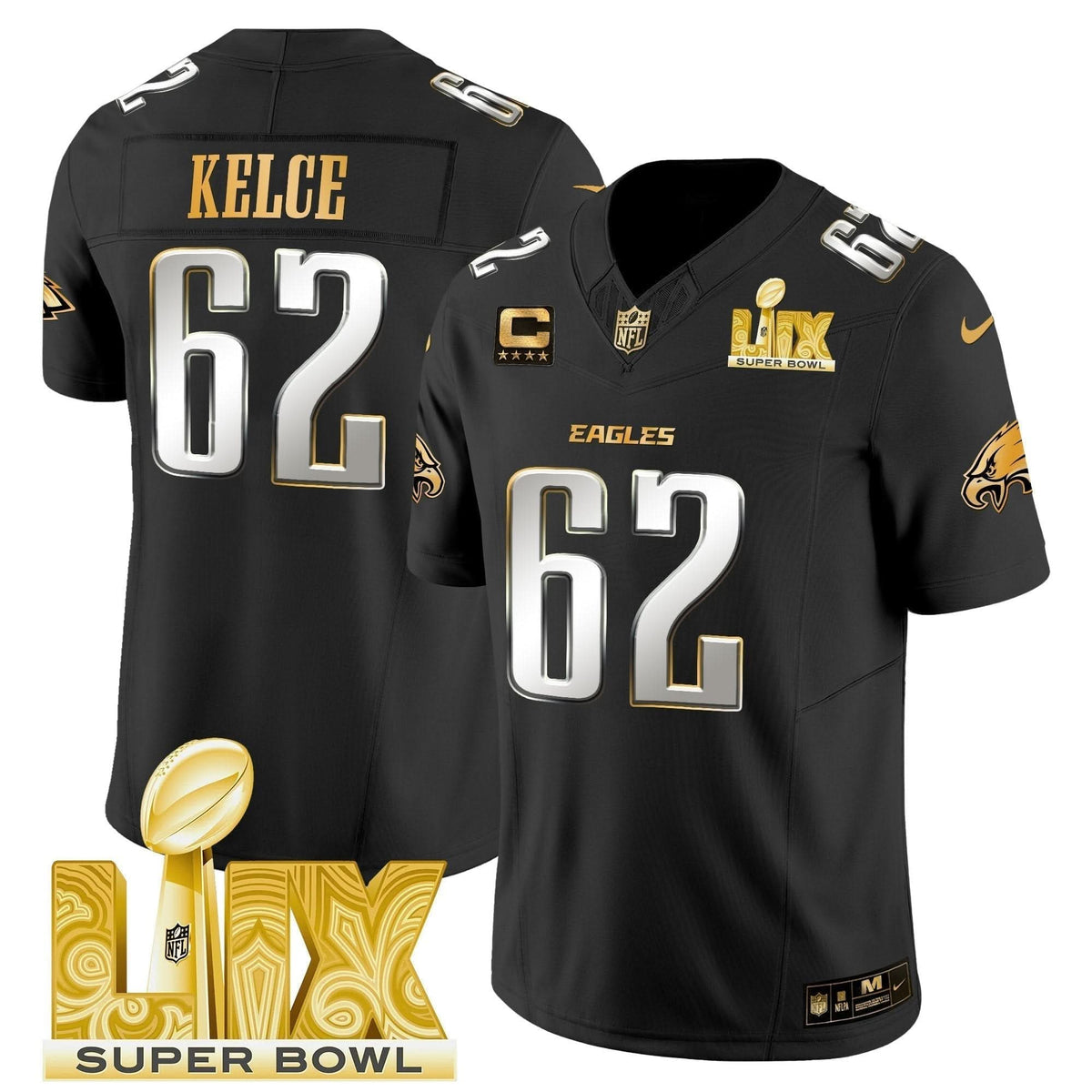 PE Super Bowl LIX Patch Gold Vapor Limited Jersey