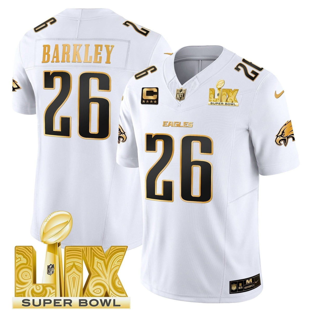 PE Super Bowl LIX Patch Gold Vapor Limited Jersey