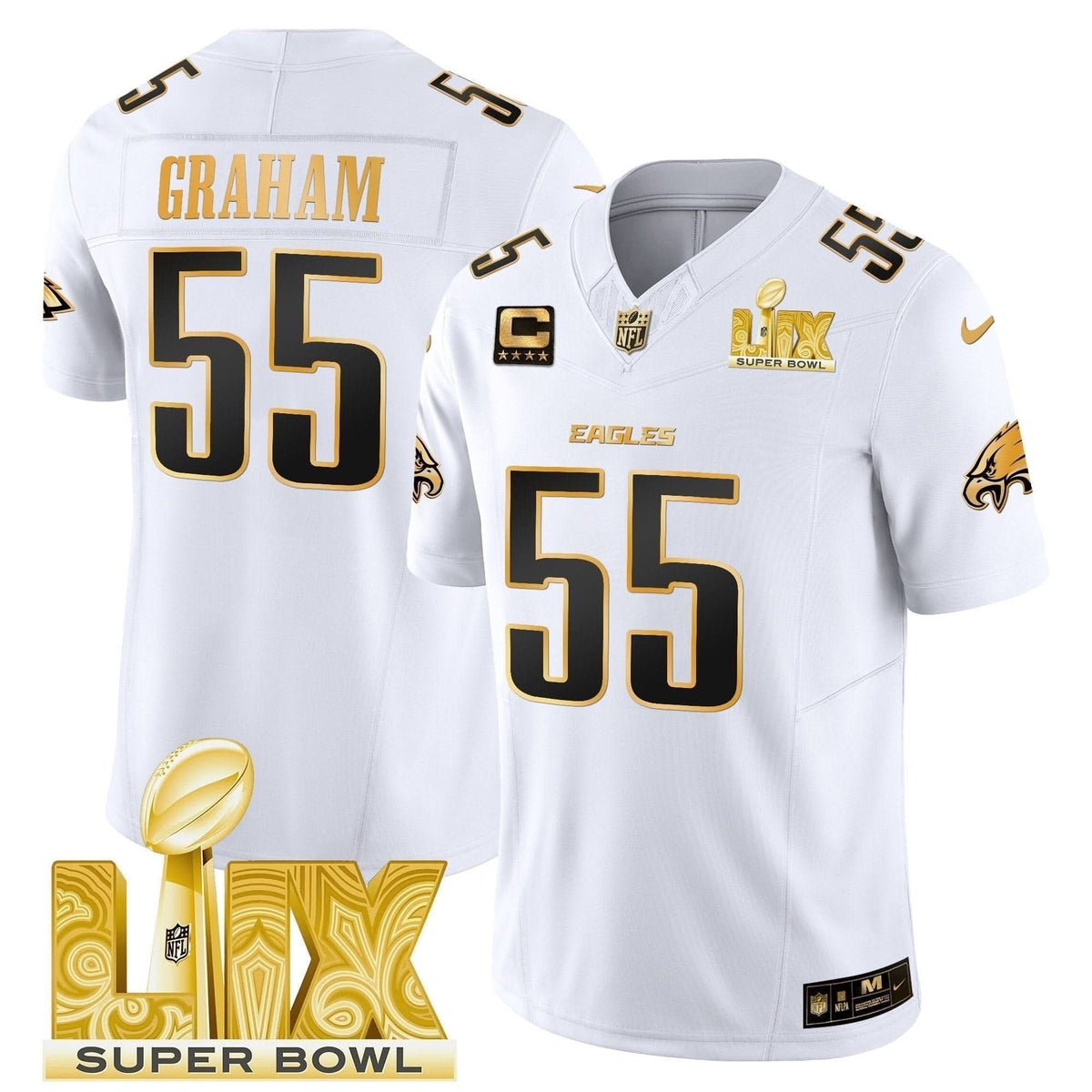PE Super Bowl LIX Patch Gold Vapor Limited Jersey