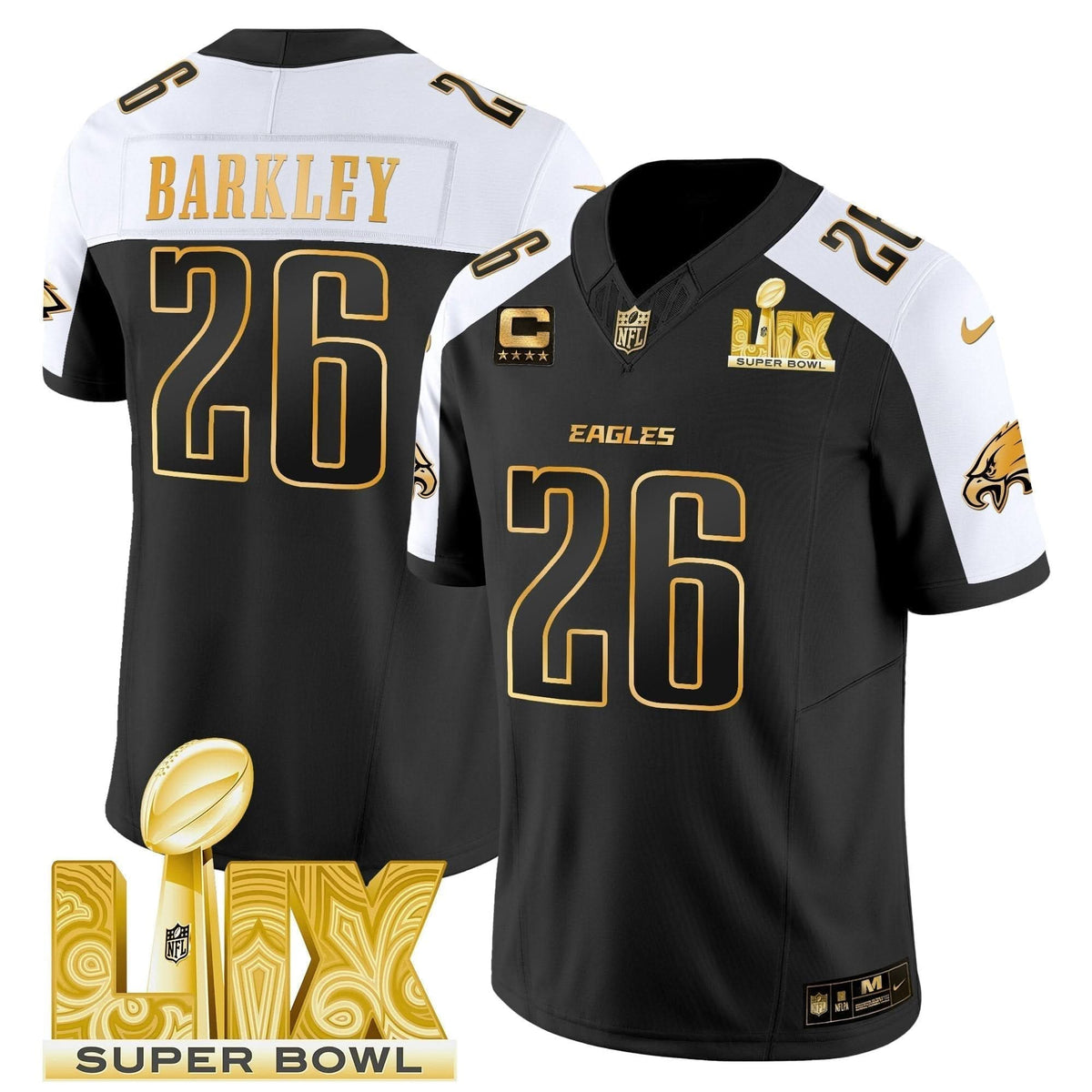 PE Super Bowl LIX Patch Gold Vapor Limited Jersey