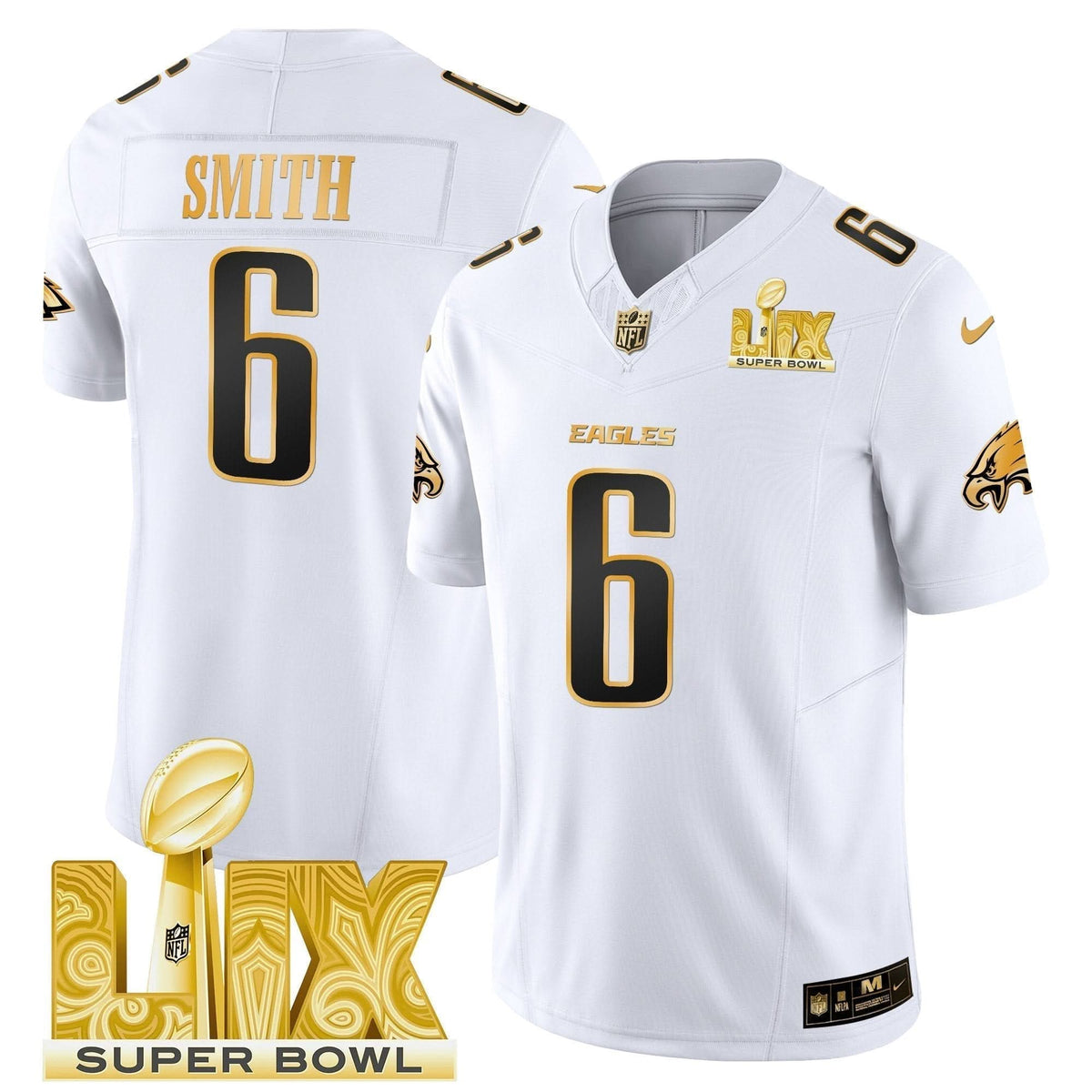 PE Super Bowl LIX Patch Gold Vapor Limited Jersey