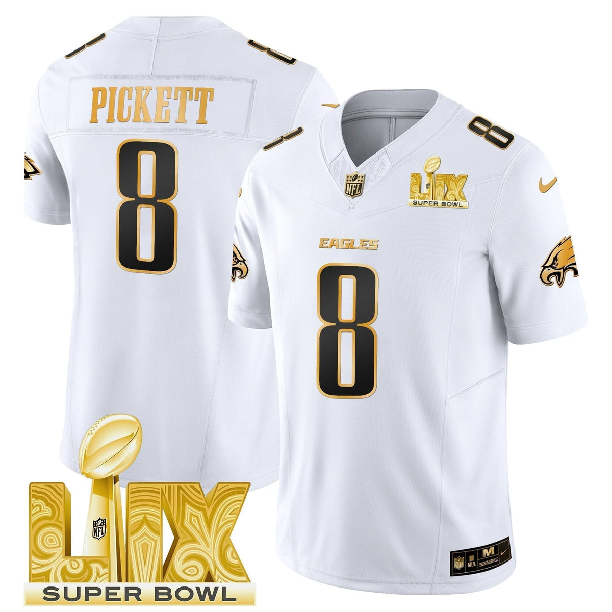 PE Super Bowl LIX Patch Gold Vapor Limited Jersey