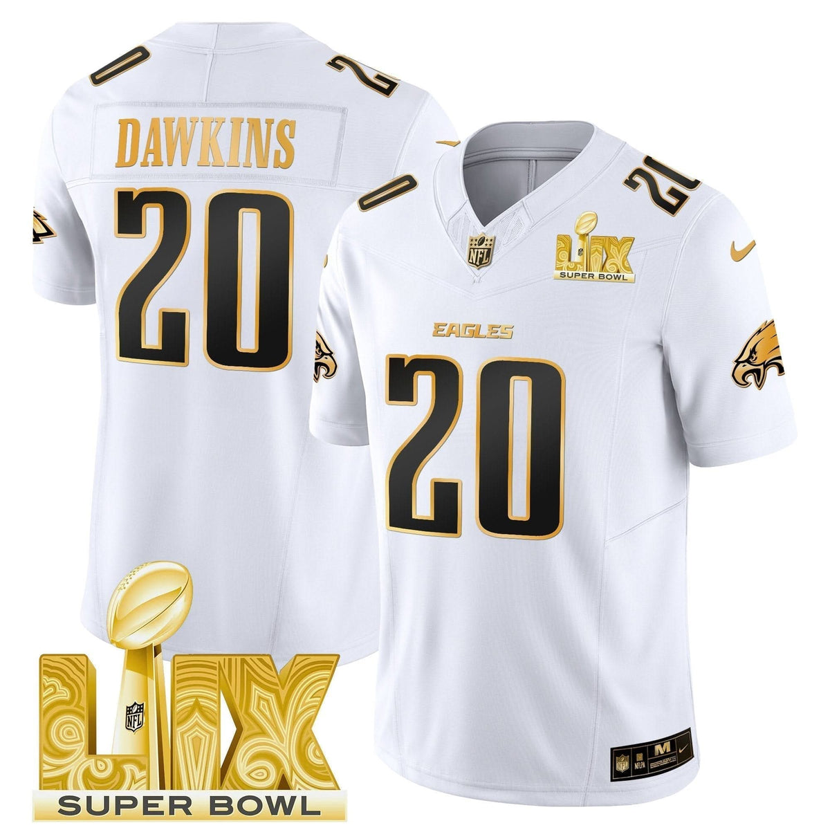 PE Super Bowl LIX Patch Gold Vapor Limited Jersey