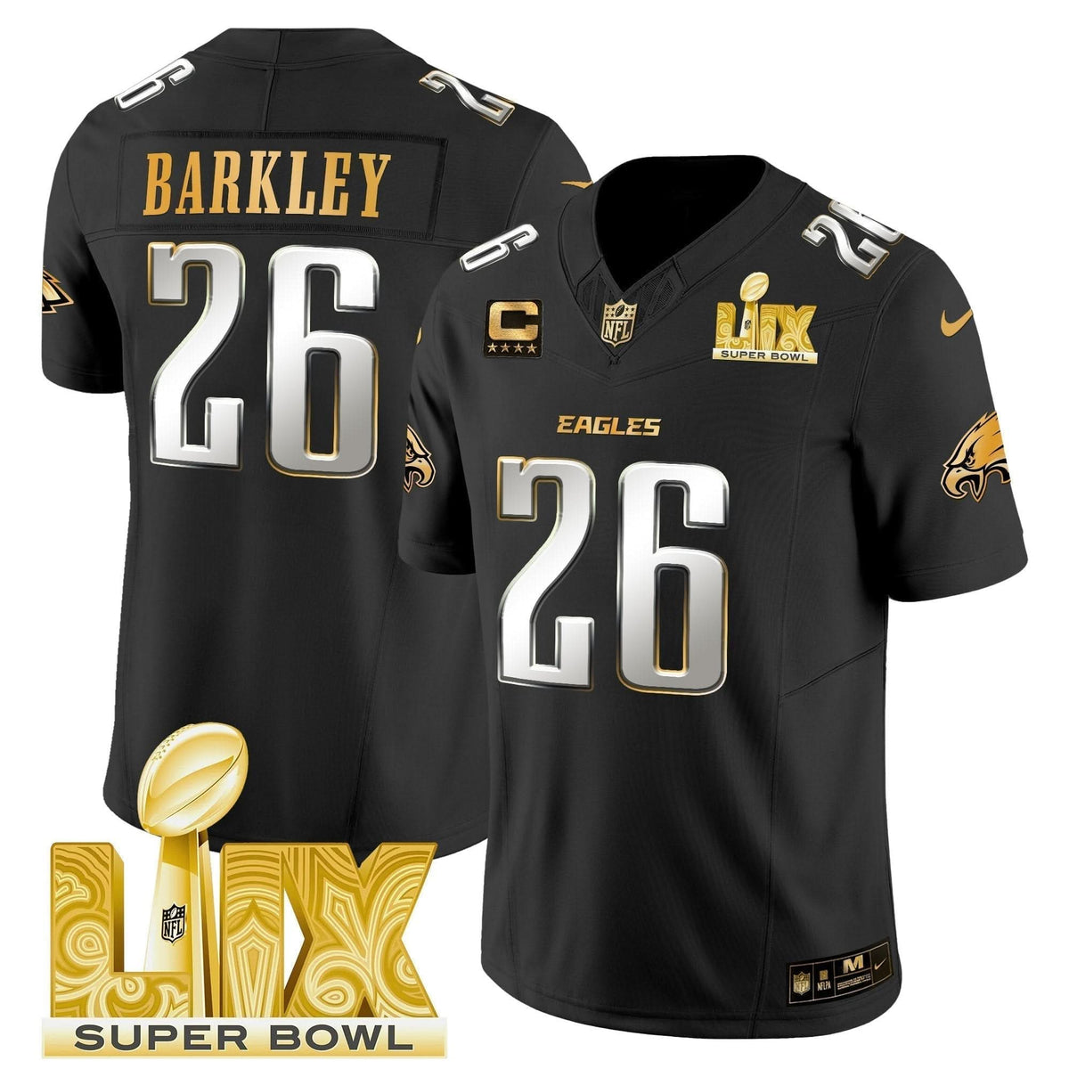 PE Super Bowl LIX Patch Gold Vapor Limited Jersey