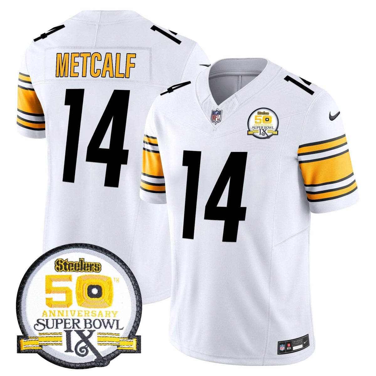 PIT 50th Anniversary Of Super Bowl IX Patch Vapor Limited Jersey