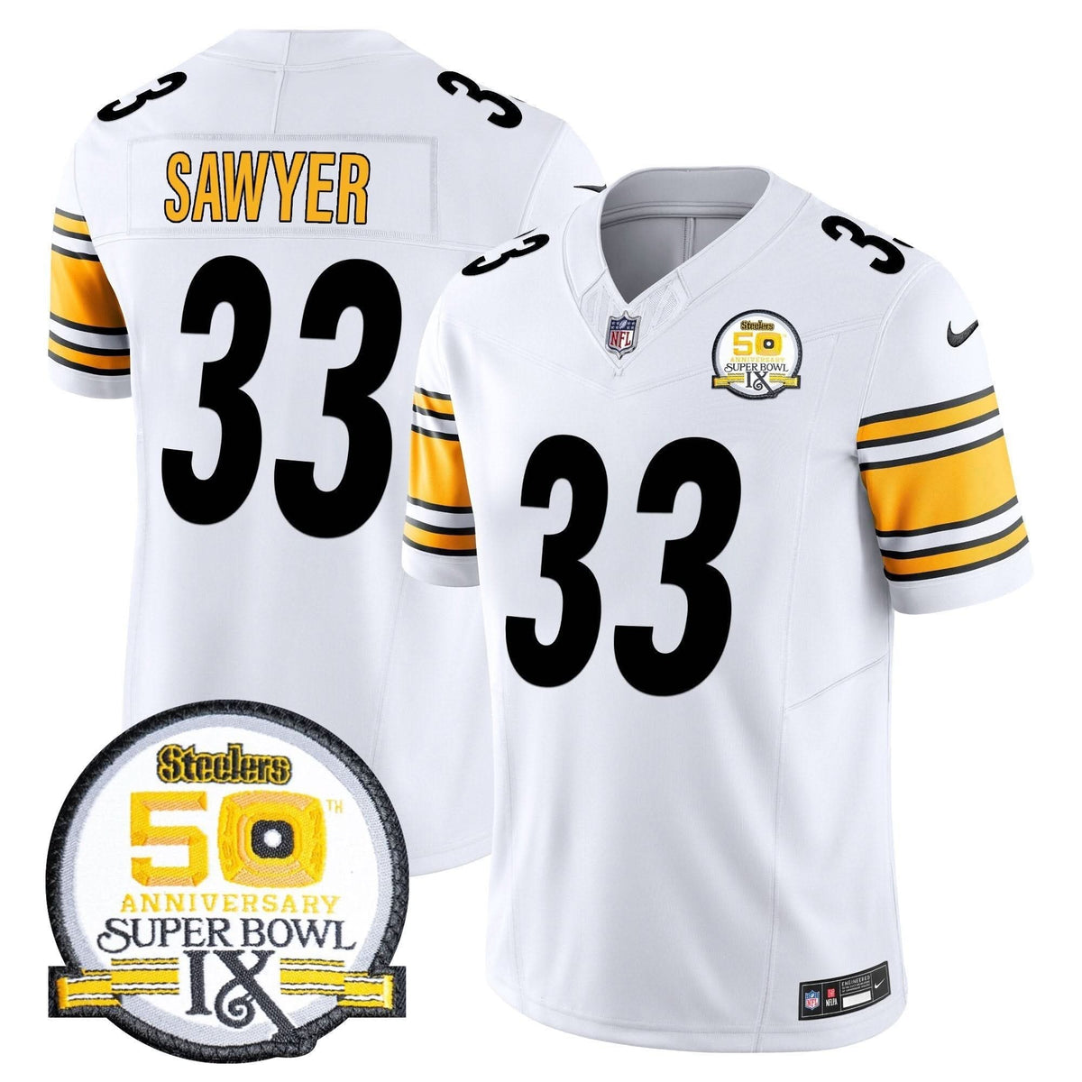 PIT 50th Anniversary Of Super Bowl IX Patch Vapor Limited Jersey