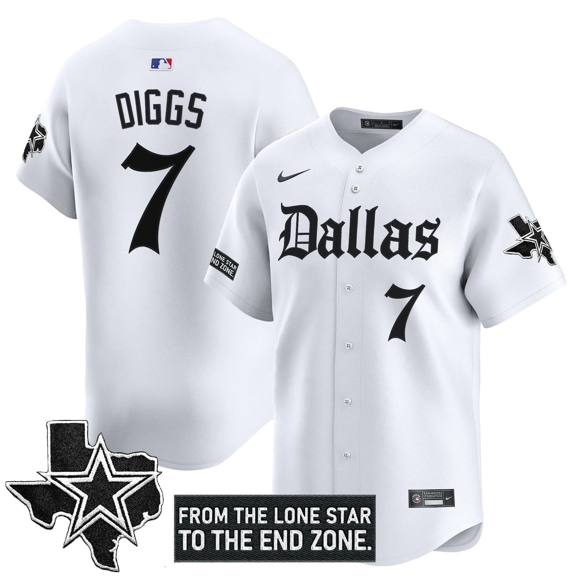 DC 'Gothic Lone Star Edition' Vapor Baseball Jersey - All Stitched