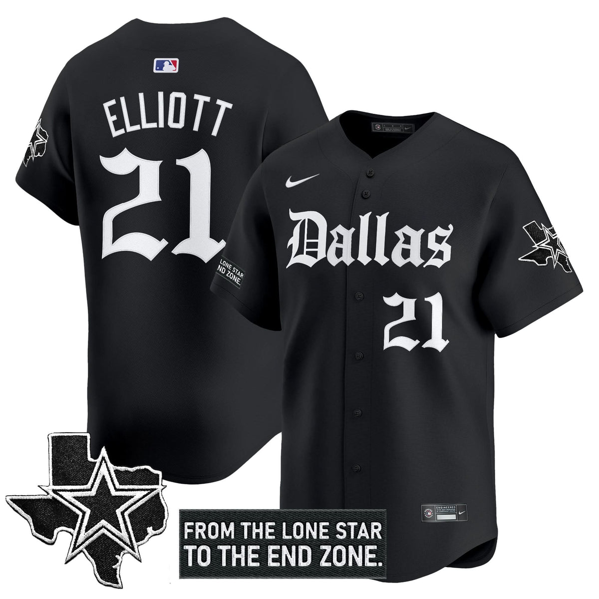 DC 'Gothic Lone Star Edition' Vapor Baseball Jersey - All Stitched