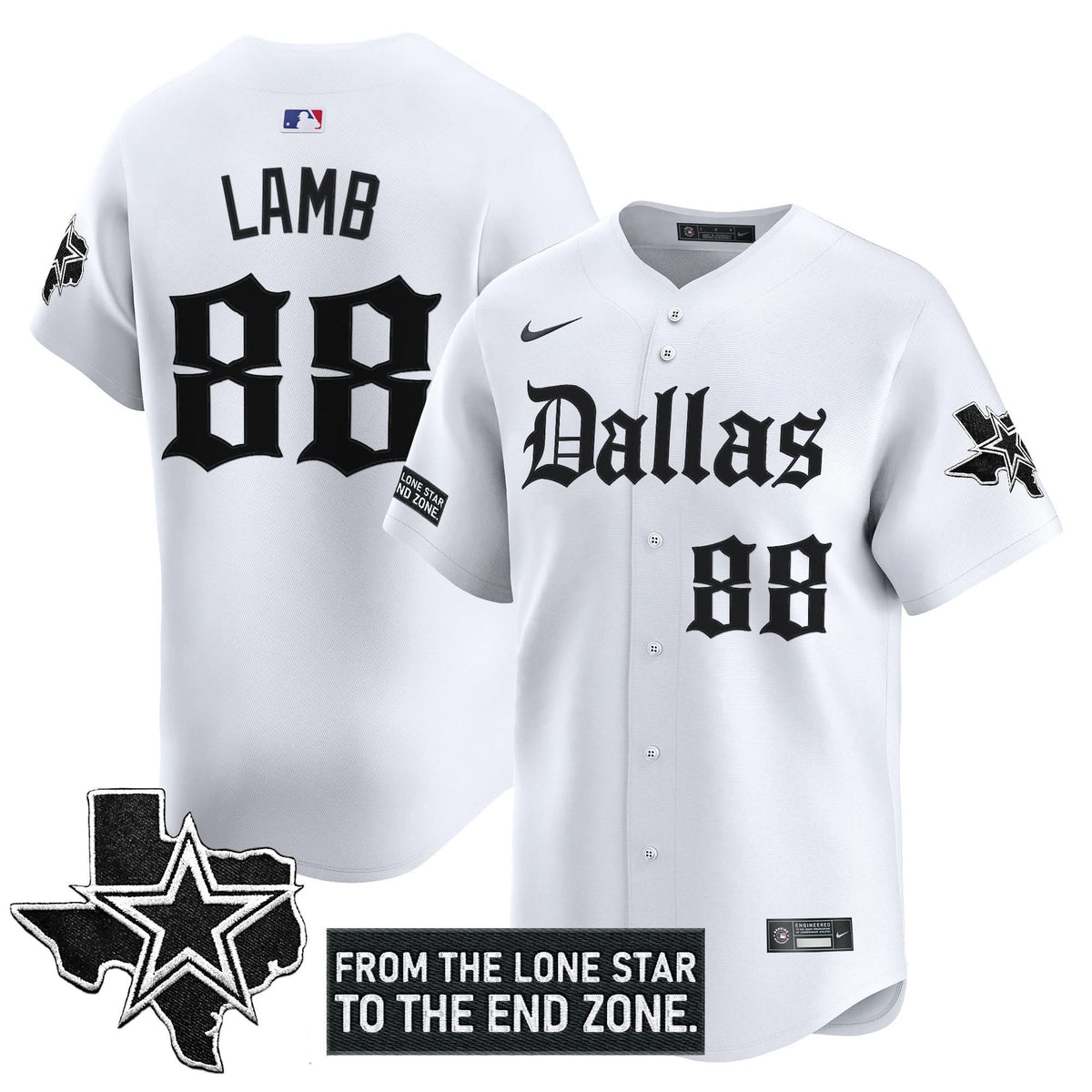 DC 'Gothic Lone Star Edition' Vapor Baseball Jersey - All Stitched