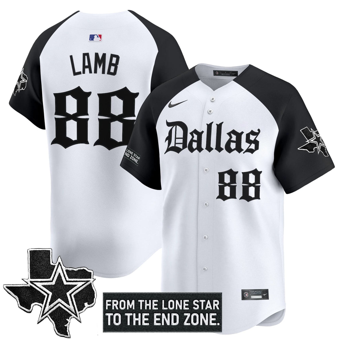 DC 'Gothic Lone Star Edition' Vapor Baseball Jersey - All Stitched