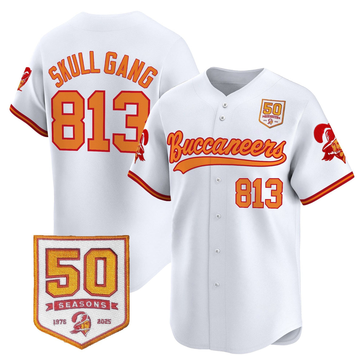 TB 50th Season Patch Vapor Baseball Jersey - All Stitched