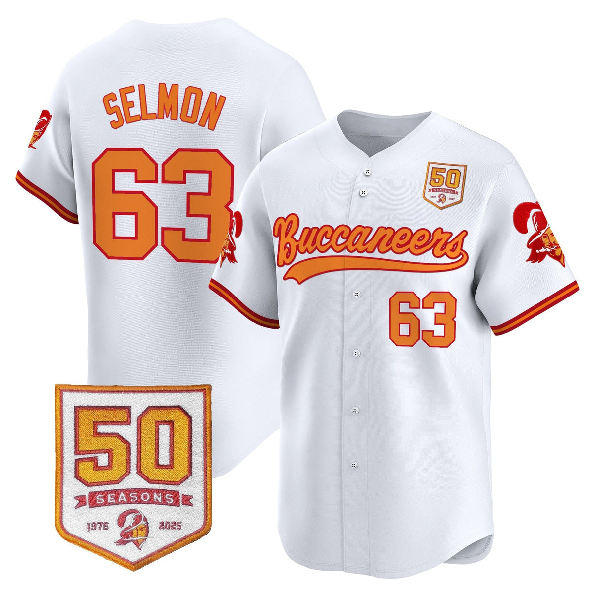 TB 50th Season Patch Vapor Baseball Jersey - All Stitched