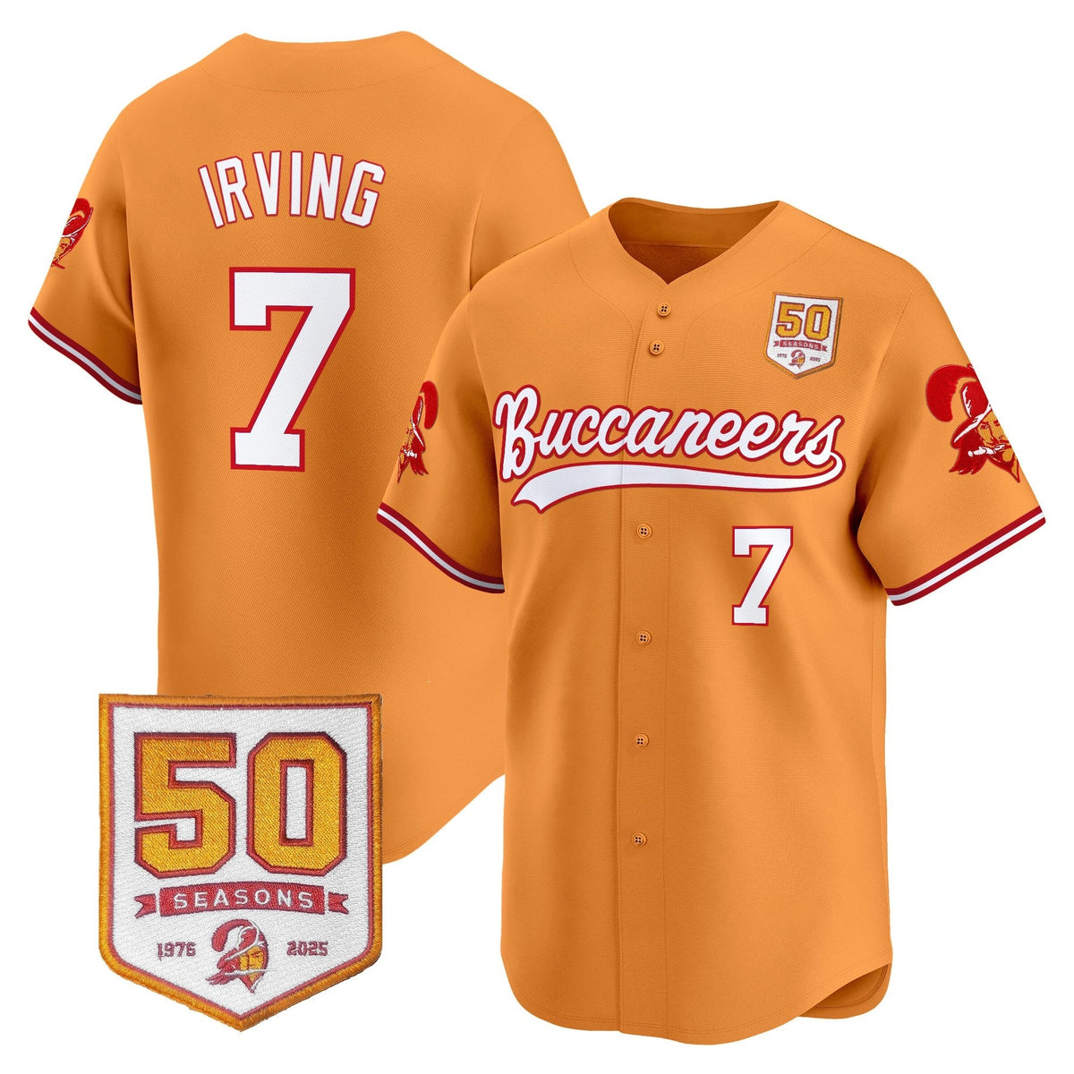 TB 50th Season Patch Vapor Baseball Jersey - All Stitched