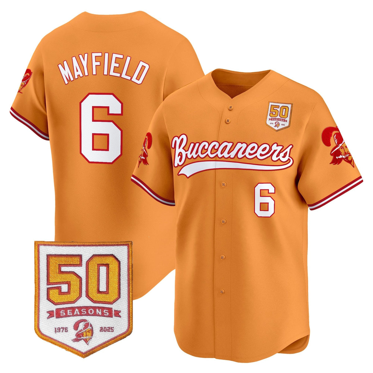 TB 50th Season Patch Vapor Baseball Jersey - All Stitched