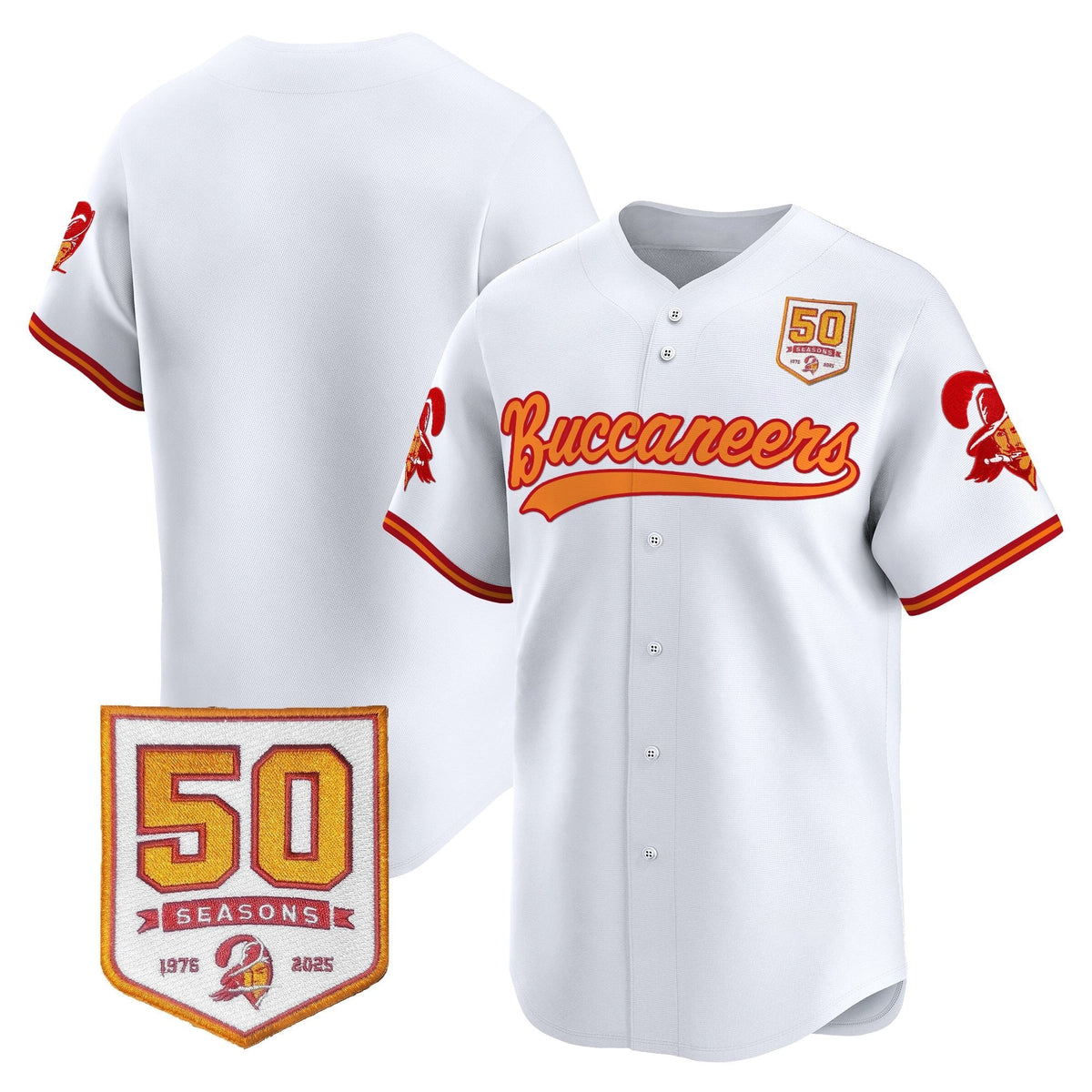 TB 50th Season Patch Vapor Baseball Jersey - All Stitched