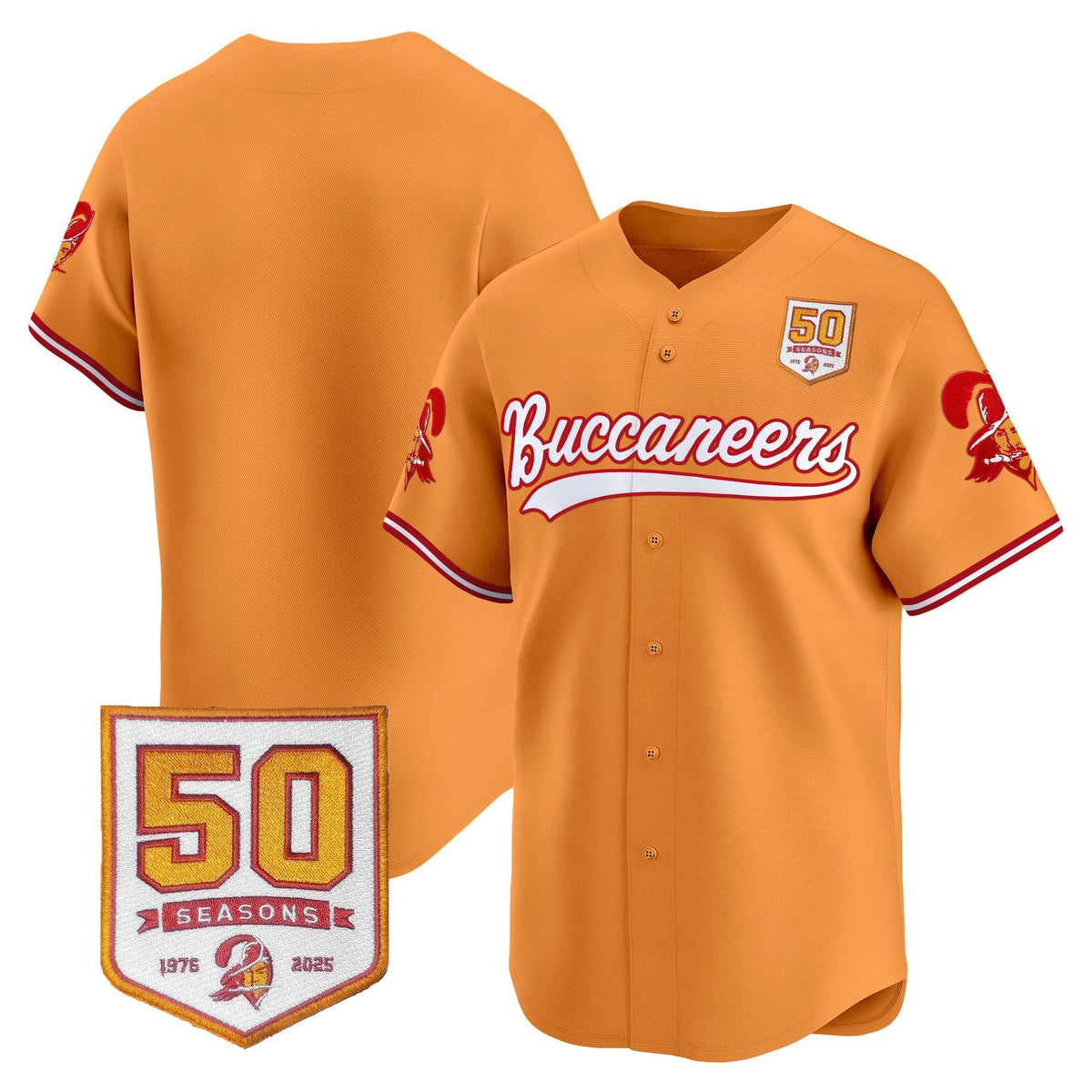 TB 50th Season Patch Vapor Baseball Jersey - All Stitched