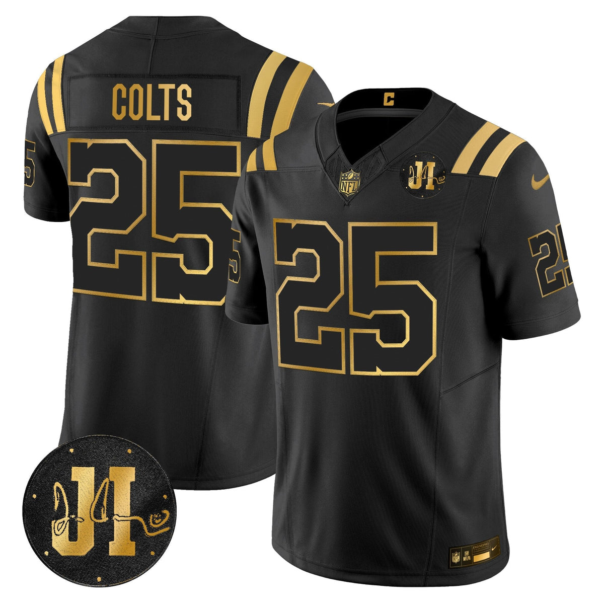 IND 2025 Jim Irsay Patch Gold Vapor Limited Jersey
