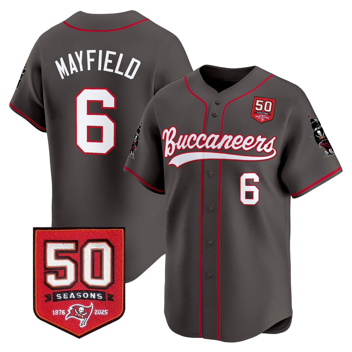 TB 50th Season Patch Vapor Baseball Jersey - All Stitched