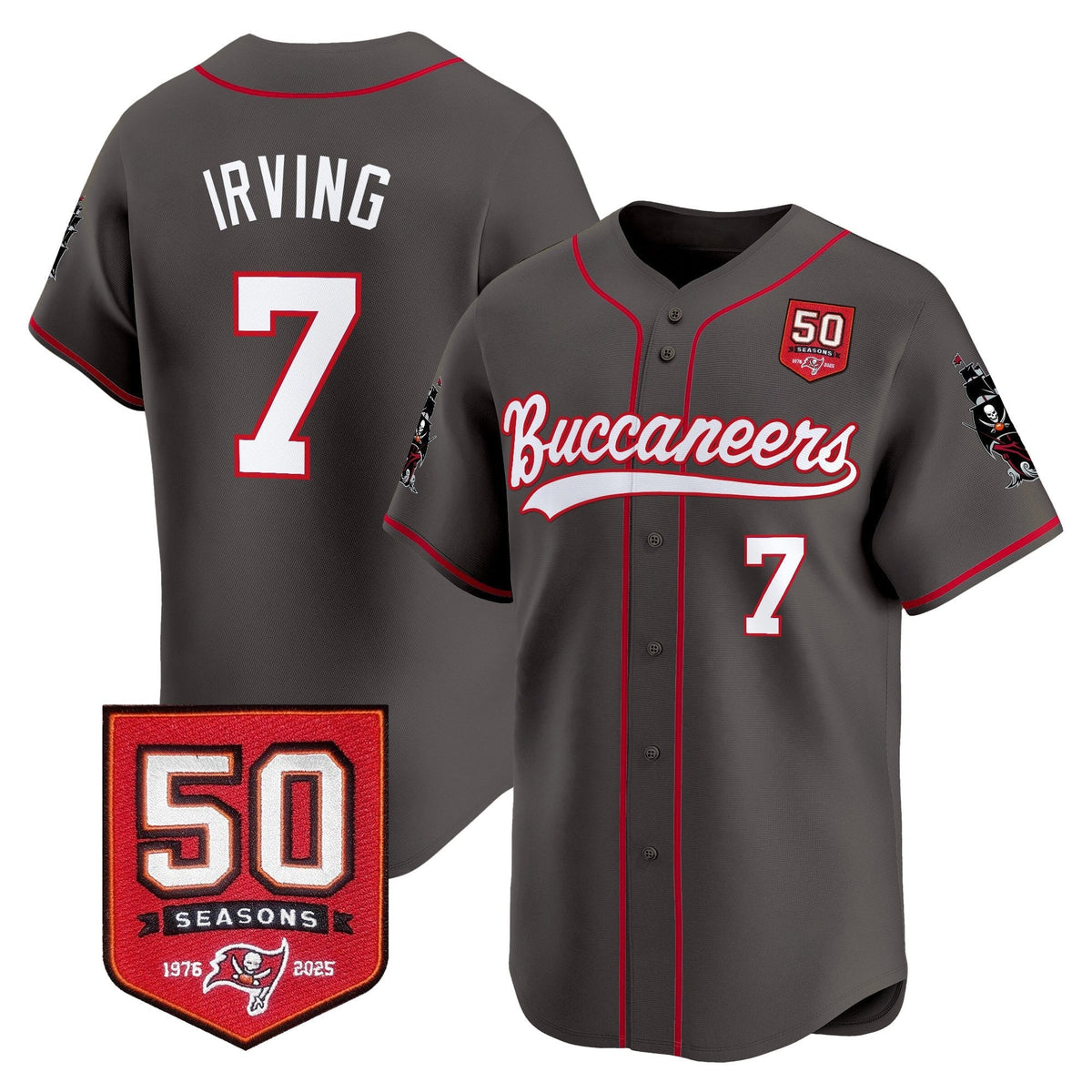 TB 50th Season Patch Vapor Baseball Jersey - All Stitched