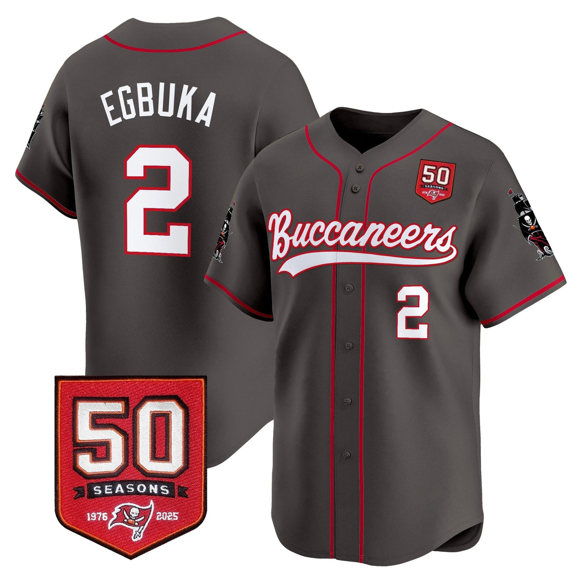 TB 50th Season Patch Vapor Baseball Jersey - All Stitched