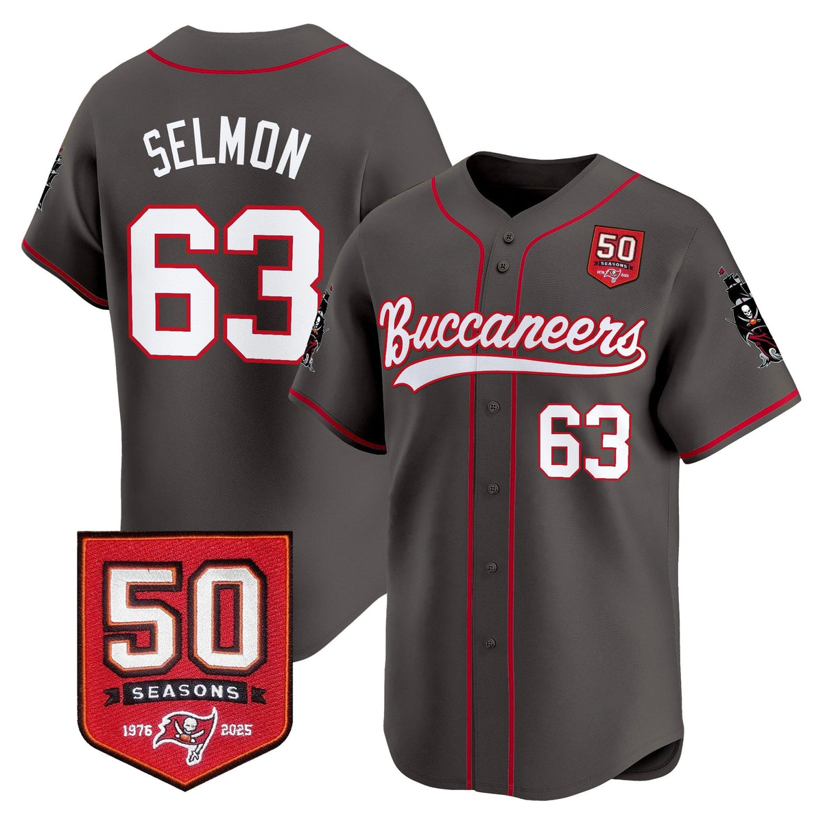 TB 50th Season Patch Vapor Baseball Jersey - All Stitched
