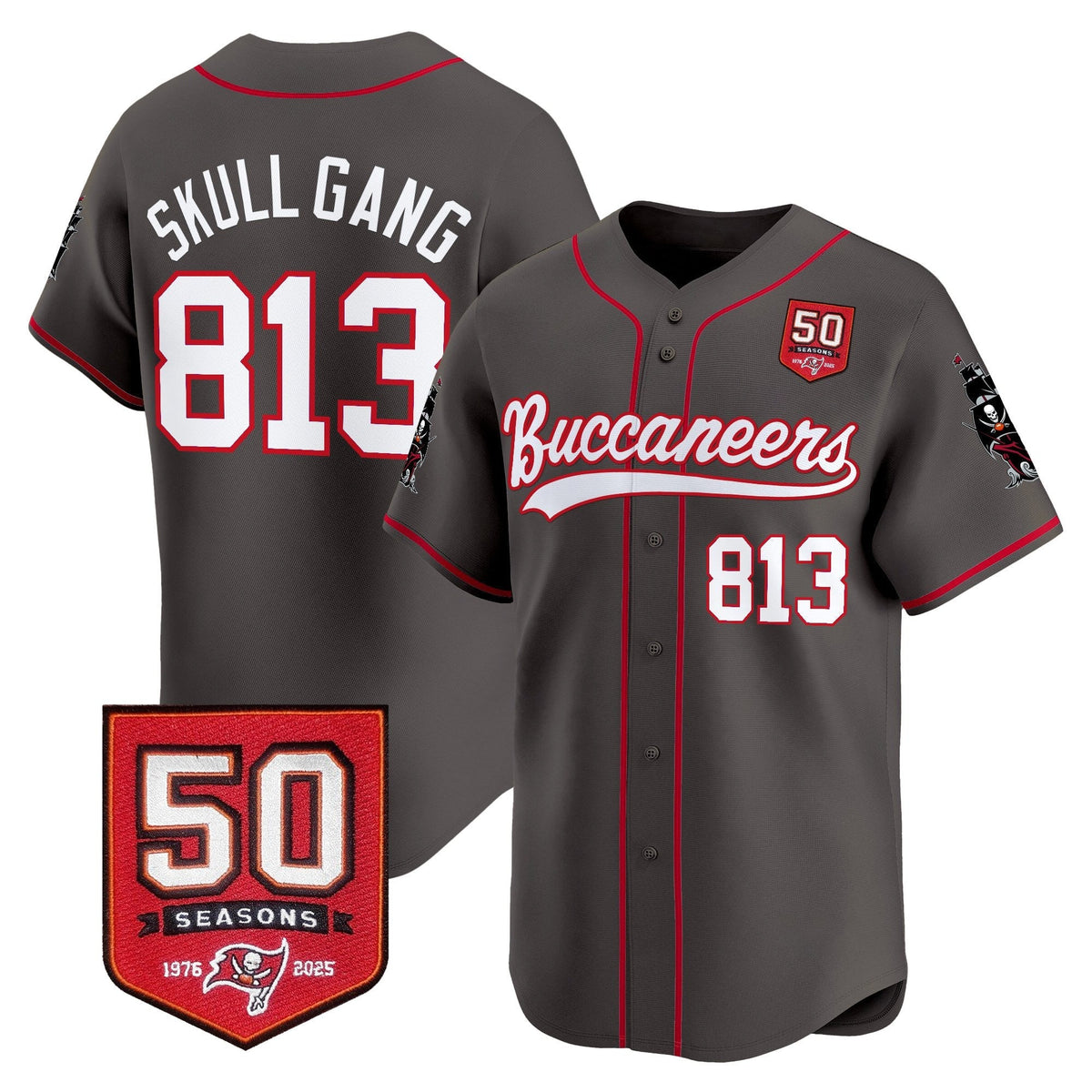 TB 50th Season Patch Vapor Baseball Jersey - All Stitched