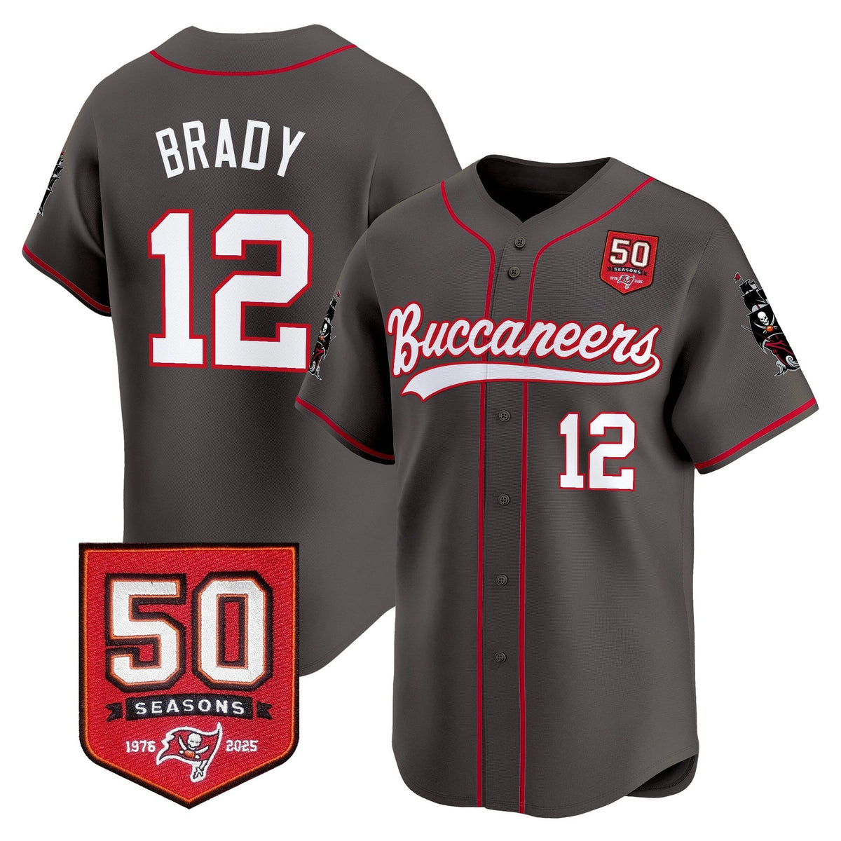 TB 50th Season Patch Vapor Baseball Jersey - All Stitched