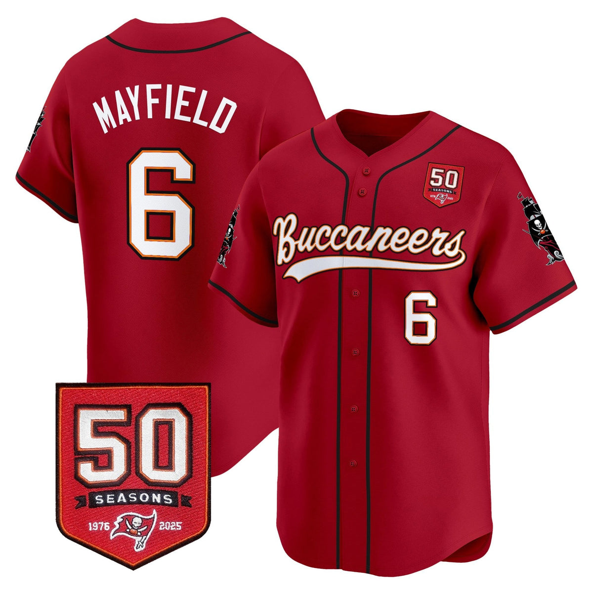 TB 50th Season Patch Vapor Baseball Jersey - All Stitched