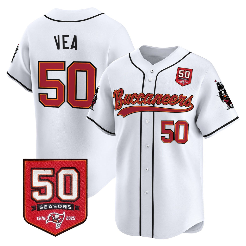 TB 50th Season Patch Vapor Baseball Jersey - All Stitched