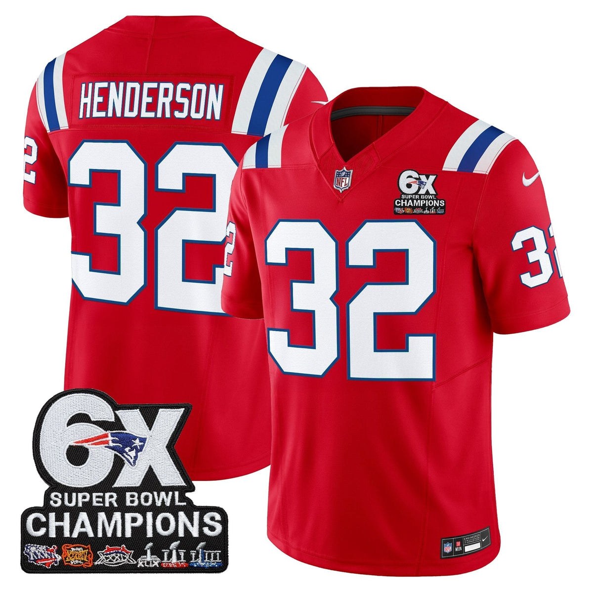 NE 6-Time Champions Patch Vapor Limited Jersey