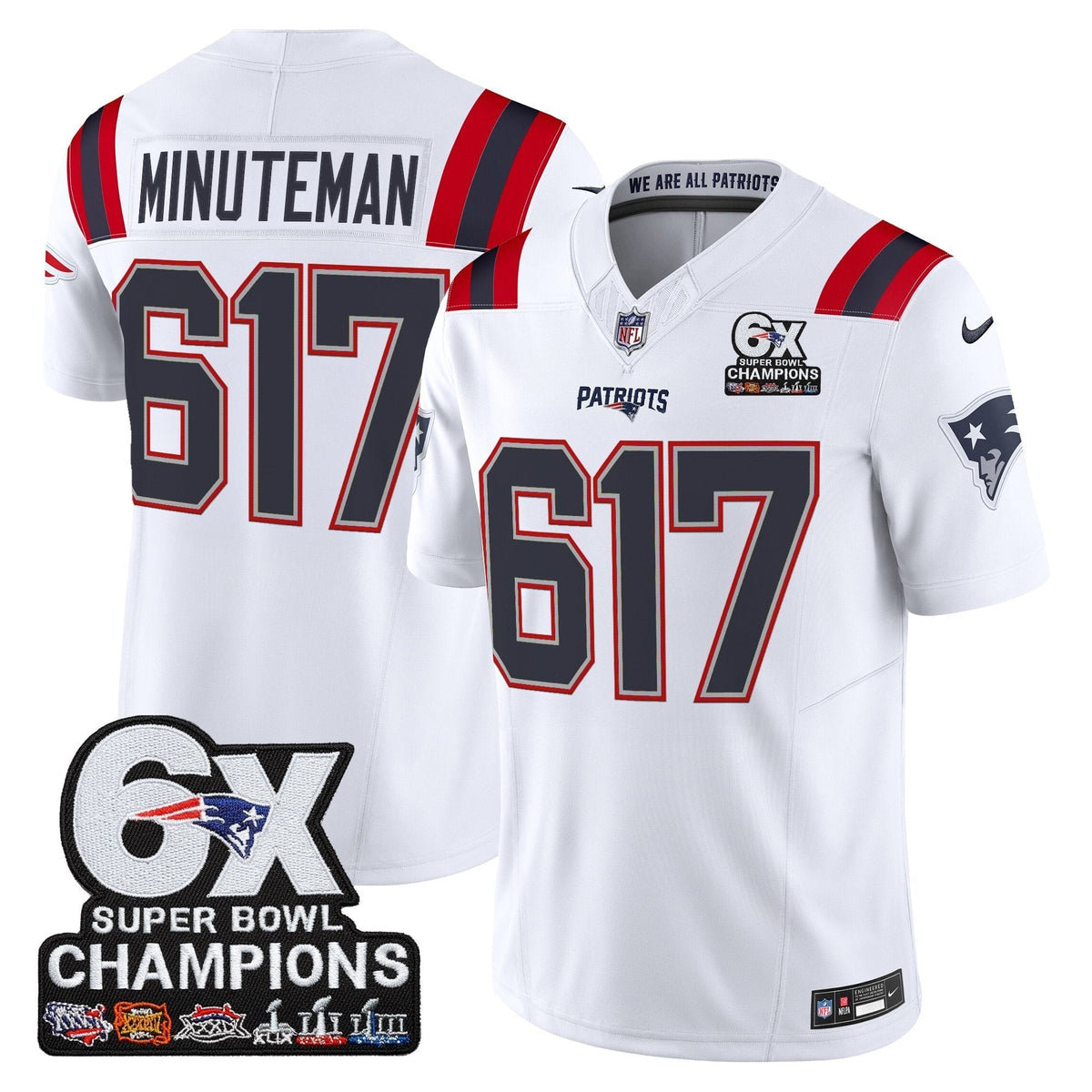 NE 6-Time Champions Patch Vapor Limited Jersey