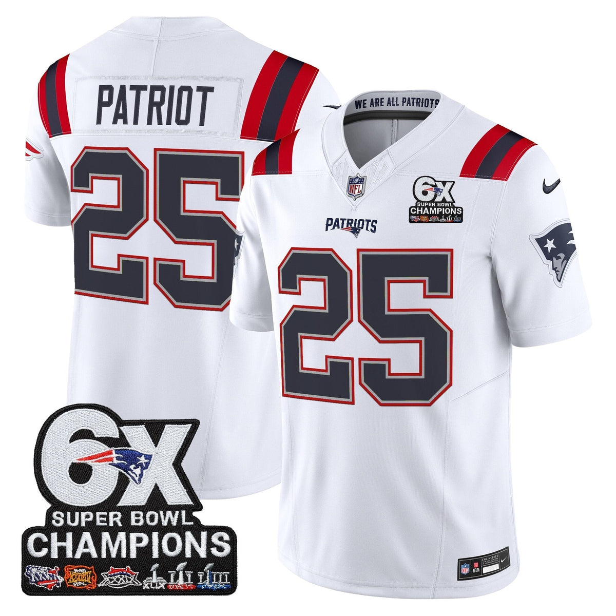 NE 6-Time Champions Patch Vapor Limited Jersey