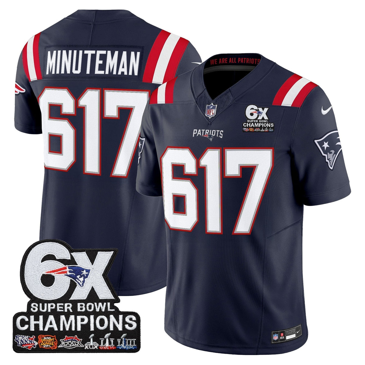 NE 6-Time Champions Patch Vapor Limited Jersey