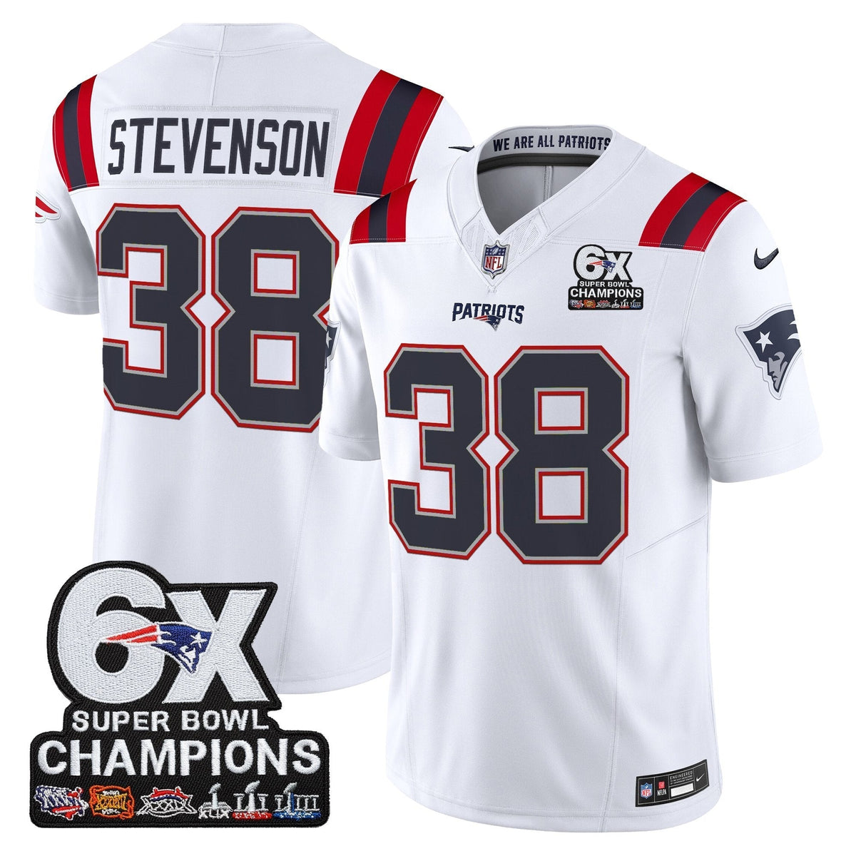NE 6-Time Champions Patch Vapor Limited Jersey