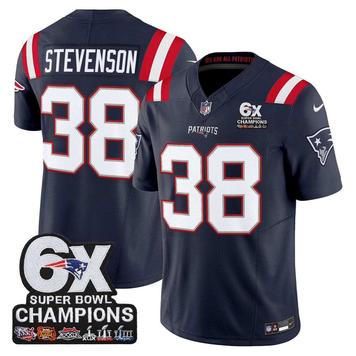 NE 6-Time Champions Patch Vapor Limited Jersey