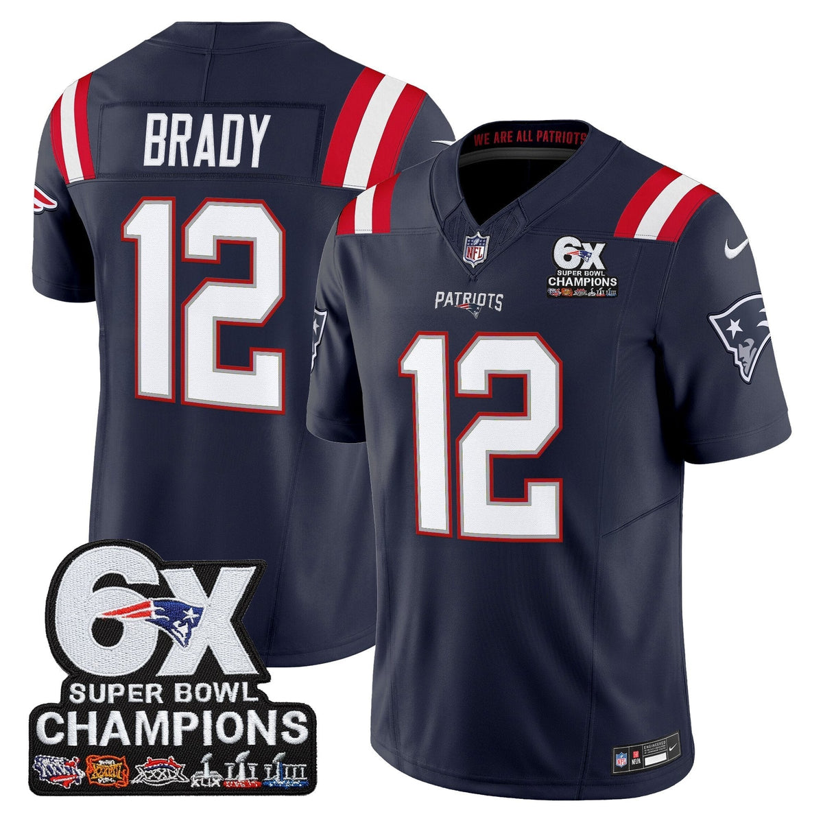 NE 6-Time Champions Patch Vapor Limited Jersey