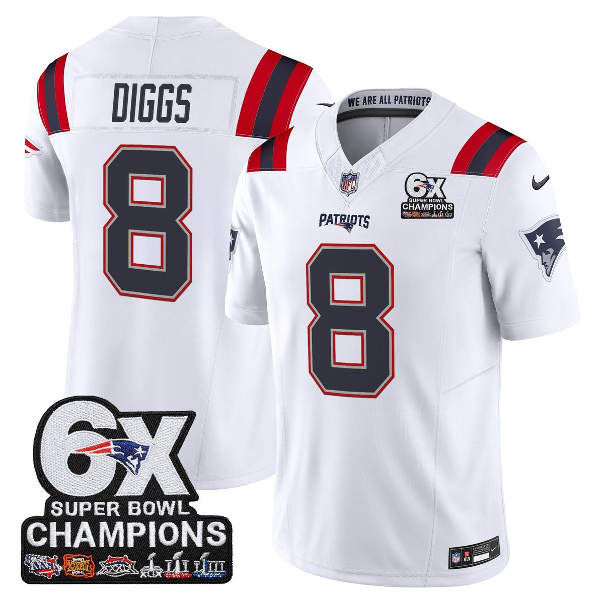 NE 6-Time Champions Patch Vapor Limited Jersey